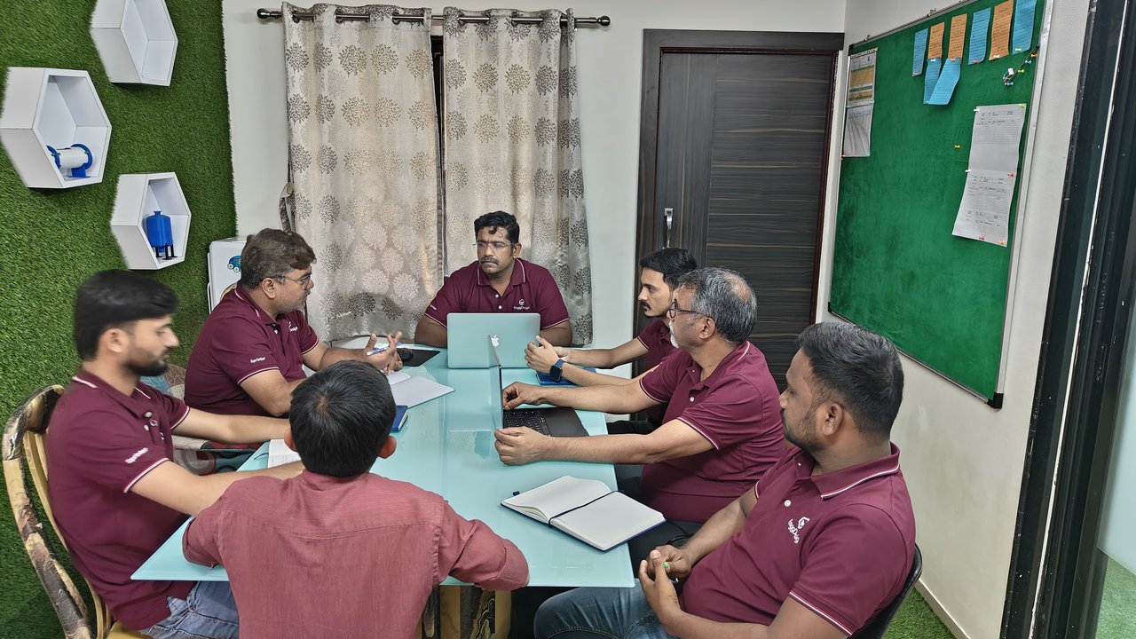 Leadership team in a planning meeting at the client's office