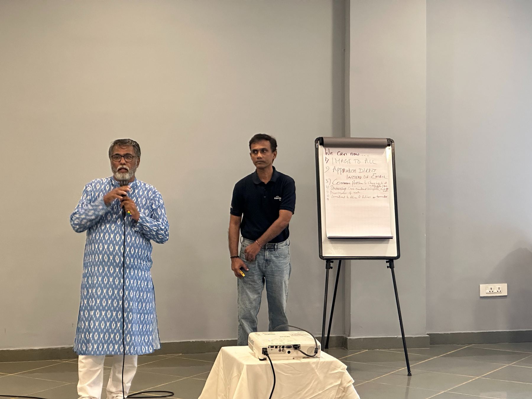 Facilitation session with flip-chart planning