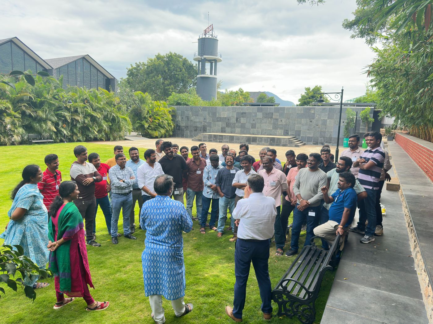 Outdoor group discussion