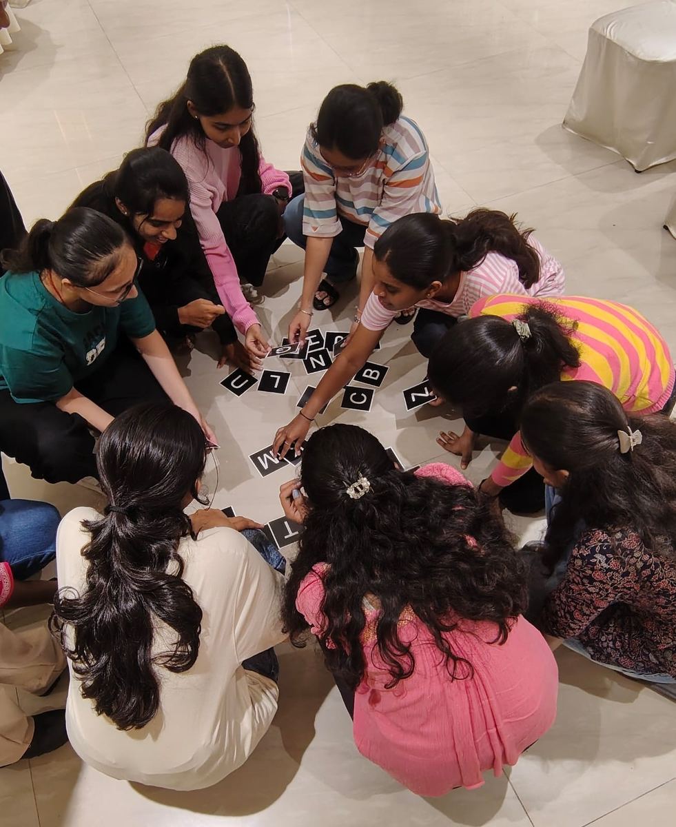 Youth workshop floor activity, top-down view