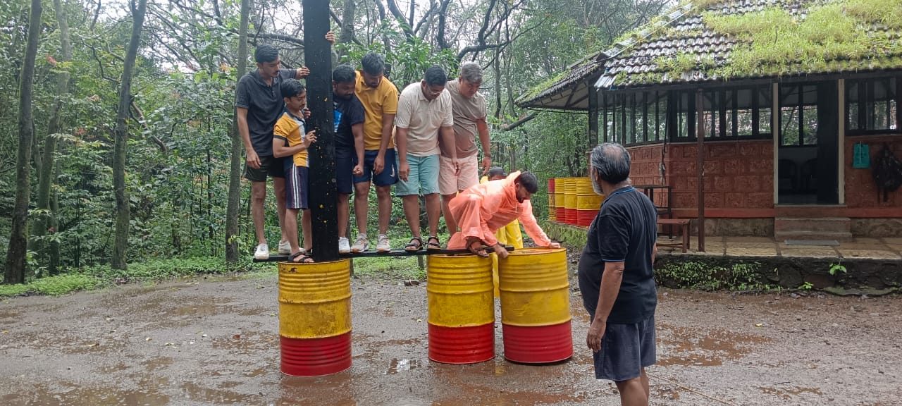 Team building activity outdoors